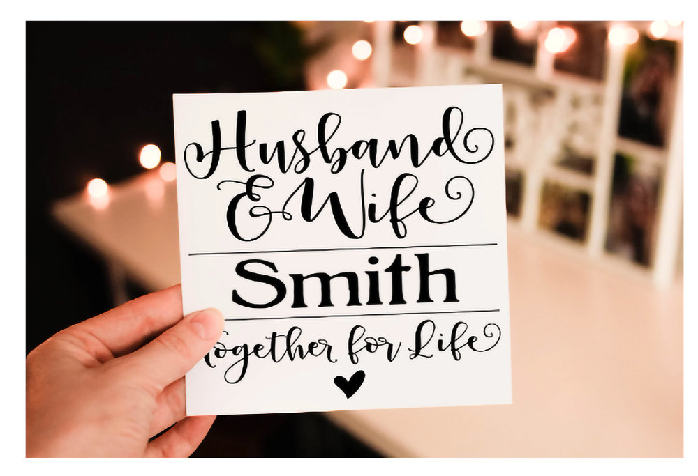 Husband & Wife Wedding Card, Wedding Day, Custom Wedding Card